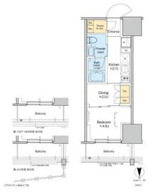 プラウドフラット四谷三丁目 608 間取り図