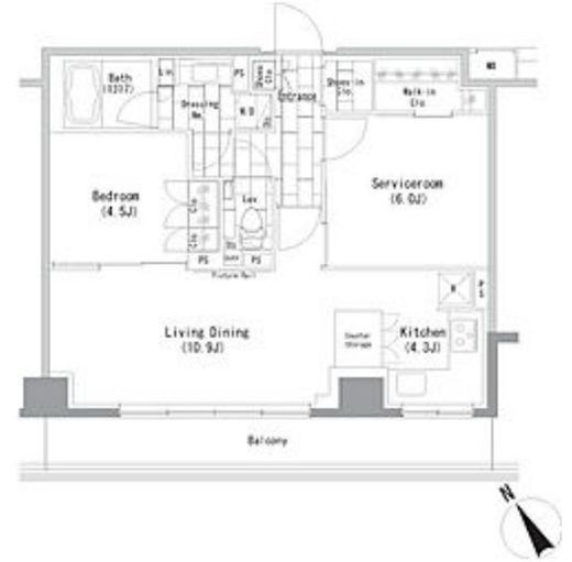 ザ・パークハビオ横浜山手 7階 間取り図