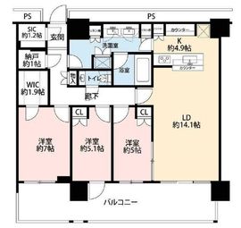 パークタワー品川ベイワード 16階 間取り図