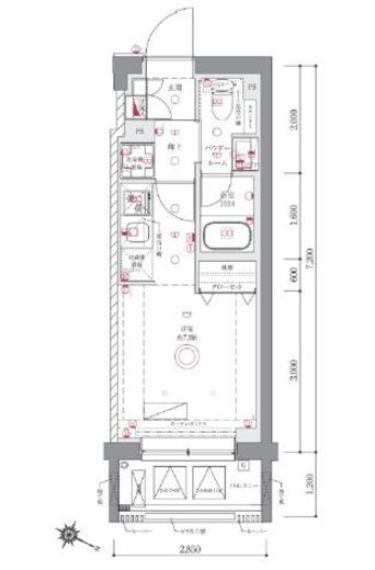 AZEST阪東橋Ⅱ 4階 間取り図