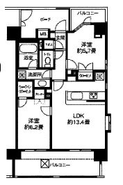 ライオンズシティ白金高輪 204 間取り図