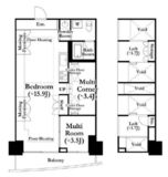 河田町ガーデン 1-107 間取り図