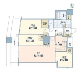 ザ・パークハウス西新宿タワー60 34階 間取り図