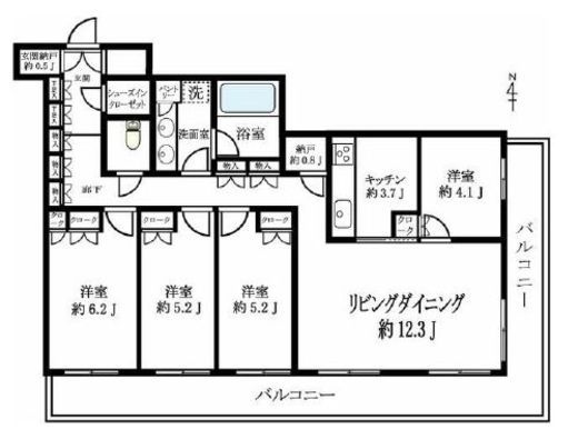 ラゾーナ川崎レジデンス 30階 間取り図