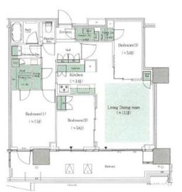 HARUMI FLAG SKYDUO PARK VILLAGE (晴海フラッグ スカイデュオ パークヴィレッジ) 33階 間取り図
