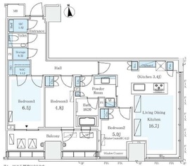 パークコートザ・三番町ハウス 6階 間取り図