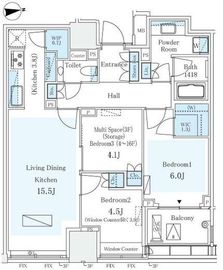 パークコートザ・三番町ハウス 6階 間取り図