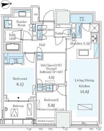 パークコートザ・三番町ハウス 6階 間取り図