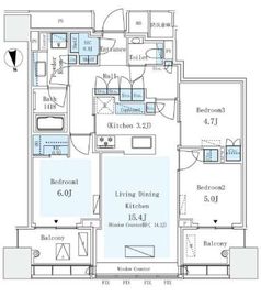 パークコートザ・三番町ハウス 6階 間取り図