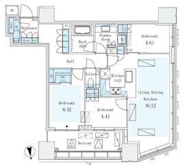 パークコートザ・三番町ハウス 6階 間取り図