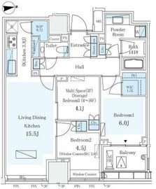 パークコートザ・三番町ハウス 3階 間取り図