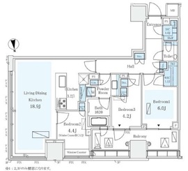 パークコートザ・三番町ハウス 3階 間取り図