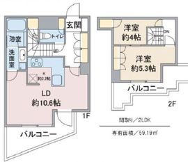 ユニーブル島津山 9階 間取り図