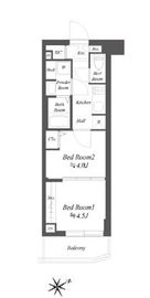 ブランシエスタ品川大井町パークエッジ 408 間取り図