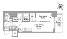 バウスフラッツ蔵前 904 間取り図