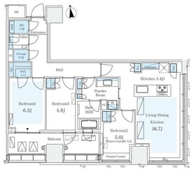 パークコートザ・三番町ハウス 11階 間取り図