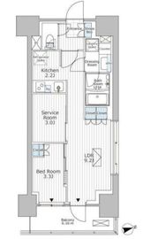 パークアクシス市川 908 間取り図
