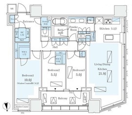 パークコートザ・三番町ハウス 16階 間取り図