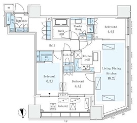 パークコートザ・三番町ハウス 9階 間取り図