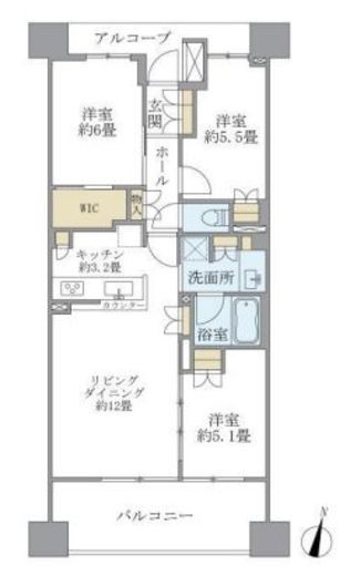 パークホームズ横濱山下町 7階 間取り図