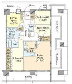 ジオ経堂 6階 間取り図