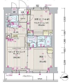 エステムプラザ神楽坂ノースレジデンス 9階 間取り図