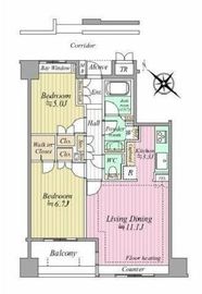 アルス勝どきコモーネ 6階 間取り図
