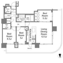 HARUMI FLAG SKYDUO PARK VILLAGE (晴海フラッグ スカイデュオ パークヴィレッジ) 46階 間取り図