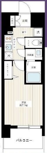 プレサンスジェネ浅草WEST 5階 間取り図