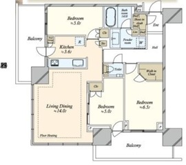 プラウドタワー小岩ファースト 13階 間取り図