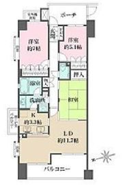 イクス・コア桜新町 2階 間取り図