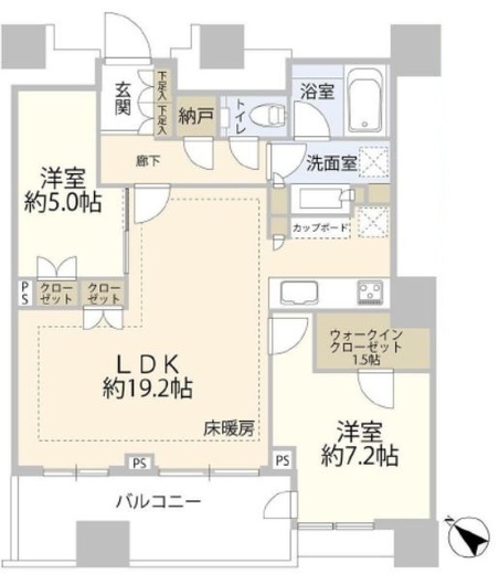 パークタワー勝どきミッド/サウス 28階 間取り図