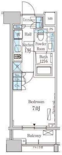 パークアクシス横浜山下町 502 間取り図