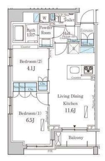 パークアクシス横浜山下町 909 間取り図