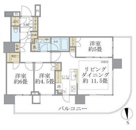HARUMI FLAG PARK VILLAGE (晴海フラッグ パークヴィレッジ) 12階 間取り図