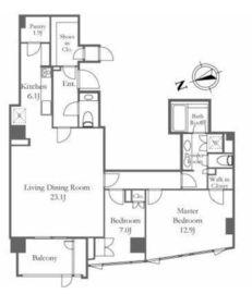 パークマンション鳥居坂 1階 間取り図