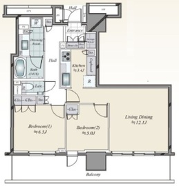 ブランズタワー豊洲 6階 間取り図