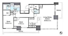 ブリリアタワー浜離宮 21階 間取り図