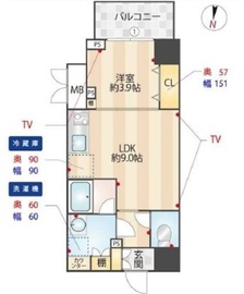 ZOOM信濃町 4階 間取り図
