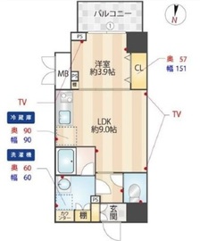 ZOOM信濃町 2階 間取り図