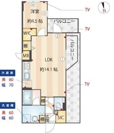 ZOOM信濃町 5階 間取り図