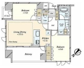 ライオンズ東京根岸グランフォート 2階 間取り図
