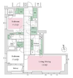 アトラス麻布台 8階 間取り図
