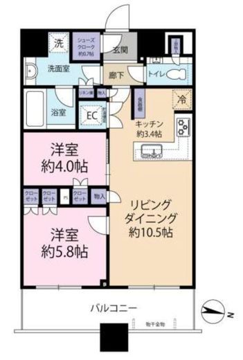 勝どきザ・タワー 6階 間取り図