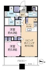 勝どきザ・タワー 6階 間取り図
