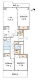 目黒グレースマンション 13階 間取り図