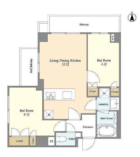 ディームス横濱神之木台 504 間取り図