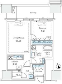 麻布台ヒルズレジデンスB 9階 間取り図