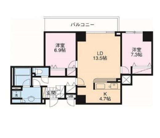 ドゥーエ横浜駅前 1402 間取り図
