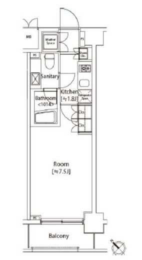 カスタリア雪谷 208 間取り図